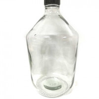 Бутыль 10 литров с крышкой (прозрачное стекло)